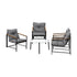 Livsip 4 Seater Outdoor Patio Set 70CM Round White Marble Table