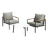 3PCS Outdoor Lounge Set White 70cm Coffee Table Chairs