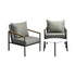 3PCS Outdoor Lounge Set White 70cm Coffee Table Chairs