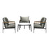 4PCS Outdoor Lounge Set White 70cm Coffee Table with Chairs
