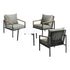 4PCS Outdoor Lounge Set White 70cm Coffee Table with Chairs