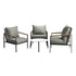 4PCS Outdoor Lounge Set White 70cm Coffee Table with Chairs