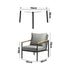 5PCS Outdoor Lounge Set White 70cm Coffee Table with 4 Chairs