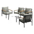 5PCS Outdoor Lounge Set White 70cm Coffee Table with 4 Chairs