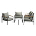 5PCS Outdoor Lounge Set White 70cm Coffee Table with 4 Chairs