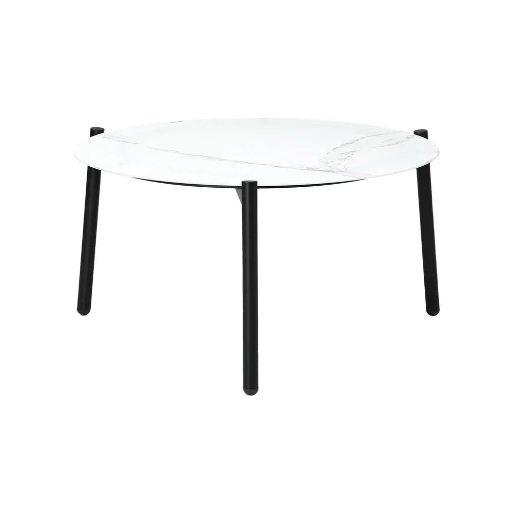 5PCS Outdoor Lounge Set White 70cm Coffee Table with 4 Chairs