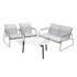 Livsip Outdoor Lounge Set 4 Seater Patio Chairs 70cm White Table