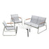 Livsip Outdoor Lounge Set 4 Seater Patio Chairs 70cm White Table