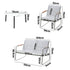 Livsip Outdoor Lounge Set 4 Seater Patio Chairs 70cm White Table