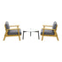 Livsip 2 Seater Outdoor Lounge Set 70cm White Coffee Side Table