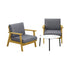 Livsip 2 Seater Outdoor Lounge Set 70cm White Coffee Side Table