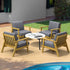 4 Seater Outdoor Lounge Set 70cm White Coffee Side Table