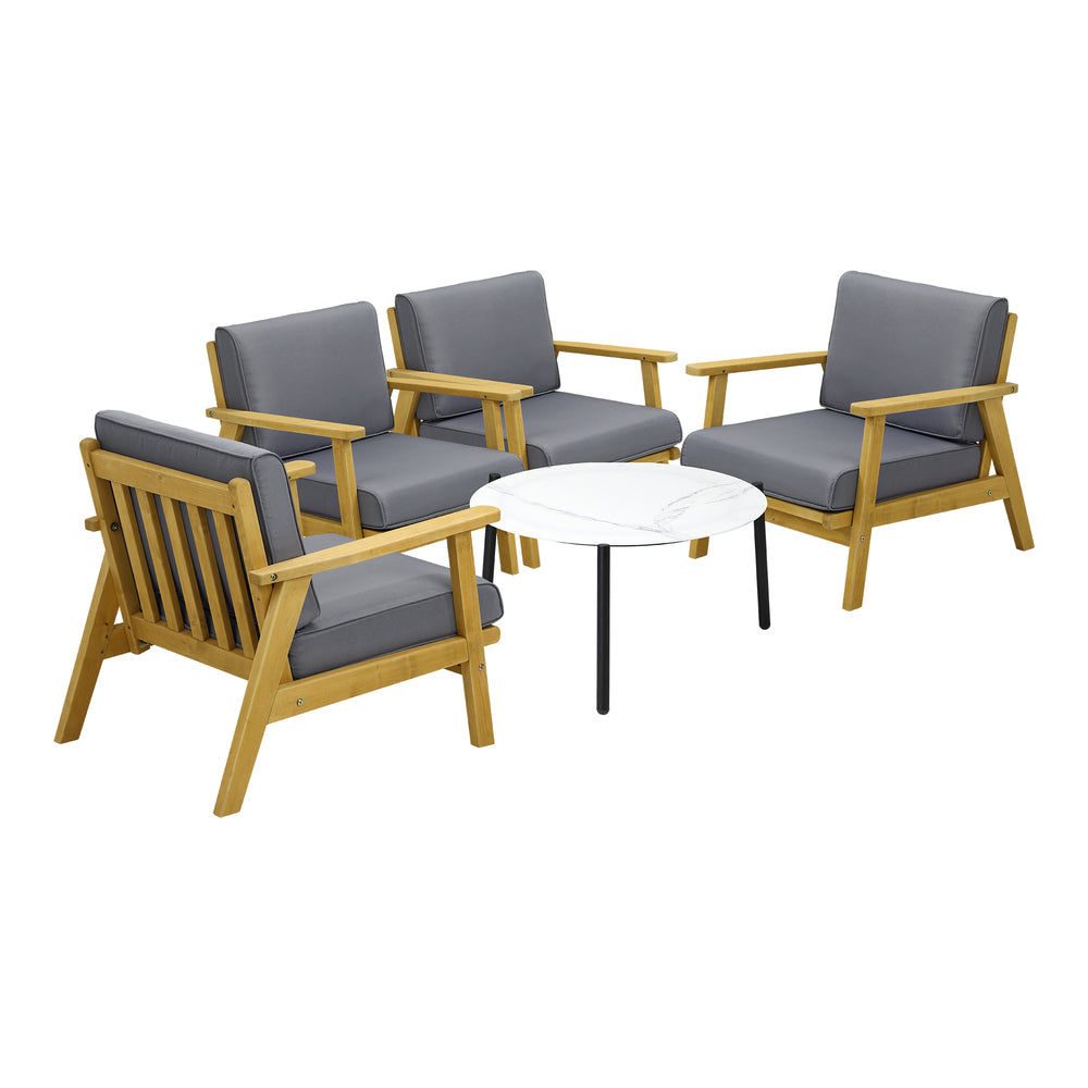 4 Seater Outdoor Lounge Set 70cm White Coffee Side Table