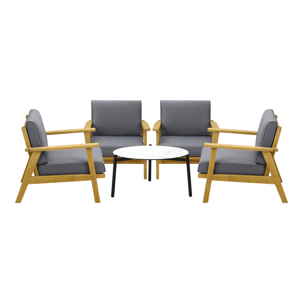 4 Seater Outdoor Lounge Set 70cm White Coffee Side Table