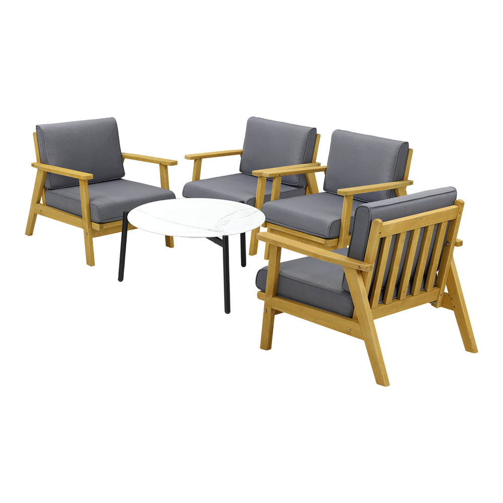 4 Seater Outdoor Lounge Set 70cm White Coffee Side Table