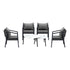 Livsip 6PCS Outdoor Patio Set White 70cm Coffee Table Set Grey Chairs