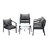 Livsip 6PCS Outdoor Patio Set White 70cm Coffee Table Set Grey Chairs