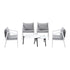 6PCS Outdoor Patio Set White 70cm Coffee Table Set White Chairs