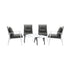 Livsip 6pc Outdoor Lounge Sets White Round Tables 4pc Rattan Chairs