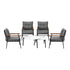 Livsip 6 Piece Outdoor Patio Set White Table Set Black Armchairs