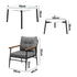Livsip 6 Piece Outdoor Patio Set White Table Set Black Armchairs