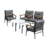 Livsip 6 Piece Outdoor Patio Set White Table Set Black Armchairs