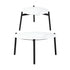 Livsip 6 Piece Outdoor Patio Set White Table Set Black Armchairs