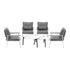 Livsip 6 Piece Outdoor Patio Set White Table Set White Armchairs