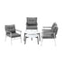 Livsip 6 Piece Outdoor Patio Set White Table Set White Armchairs
