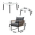 6PCS Outdoor Patio Set White Coffee Table Set Rattan Chairs