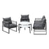 Livsip 6PCS Outdoor Patio Set White Coffee Table Set Lounge Chairs