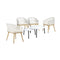6PCS Outdoor Patio Set White Table Sets Polyester Chair Rope