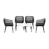 Livsip 6PC Outdoor Patio Set 2 Coffee Table with Grey Chairs
