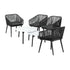 Livsip 6PC Outdoor Patio Set 2 Coffee Table with Grey Chairs