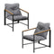 2 Piece Outdoor Armchair Lounge Sofa Black