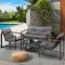 Livsip 4 Seater Outdoor Patio Lounge Sofa Set with Coffee Table Grey
