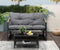 Livsip 2 Piece Outdoor Patio Lounge Set Sofa Coffee Table Grey Black