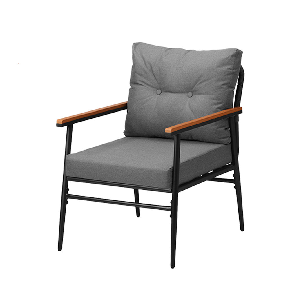 Livsip Outdoor Lounge Setting Ice Bucket Black Table 2 Seater