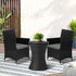 Outdoor Patio Set Ice Bucket Table Black Bistro Setting 3pcs