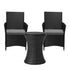 Outdoor Patio Set Ice Bucket Table Black Bistro Setting 3pcs