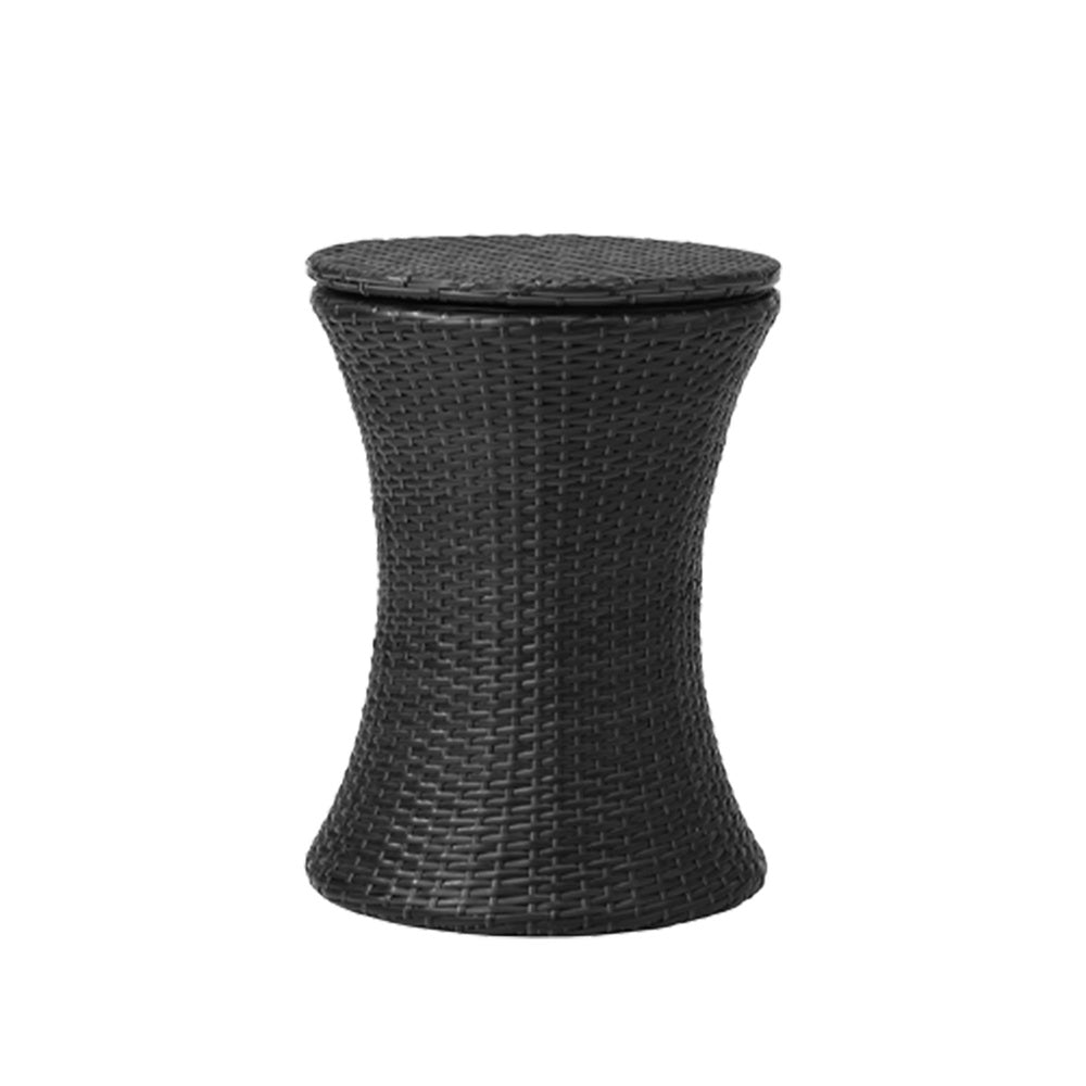 Outdoor Patio Set Ice Bucket Table Black Bistro Setting 3pcs