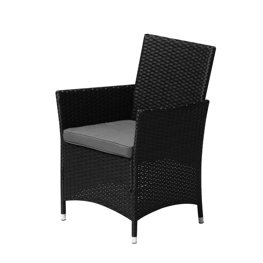 Outdoor Patio Set Ice Bucket Table Black Bistro Setting 3pcs