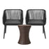 Livsip 3PCS Outdoor Lounge Setting Ice Bucket Brown Adjustable Table