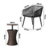 Livsip 3PCS Outdoor Lounge Setting Ice Bucket Brown Adjustable Table