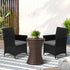 Outdoor Patio Set Ice Bucket Table Brown Bistro Setting 3pcs