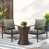 Outdoor Patio Set Ice Bucket Brown Adjustable Table Sofa Set 3pcs