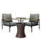 Outdoor Patio Set Ice Bucket Brown Adjustable Table Sofa Set 3pcs