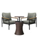 Outdoor Patio Set Ice Bucket Brown Adjustable Table Sofa Set 3pcs
