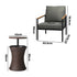 Outdoor Patio Set Ice Bucket Brown Adjustable Table Sofa Set 3pcs