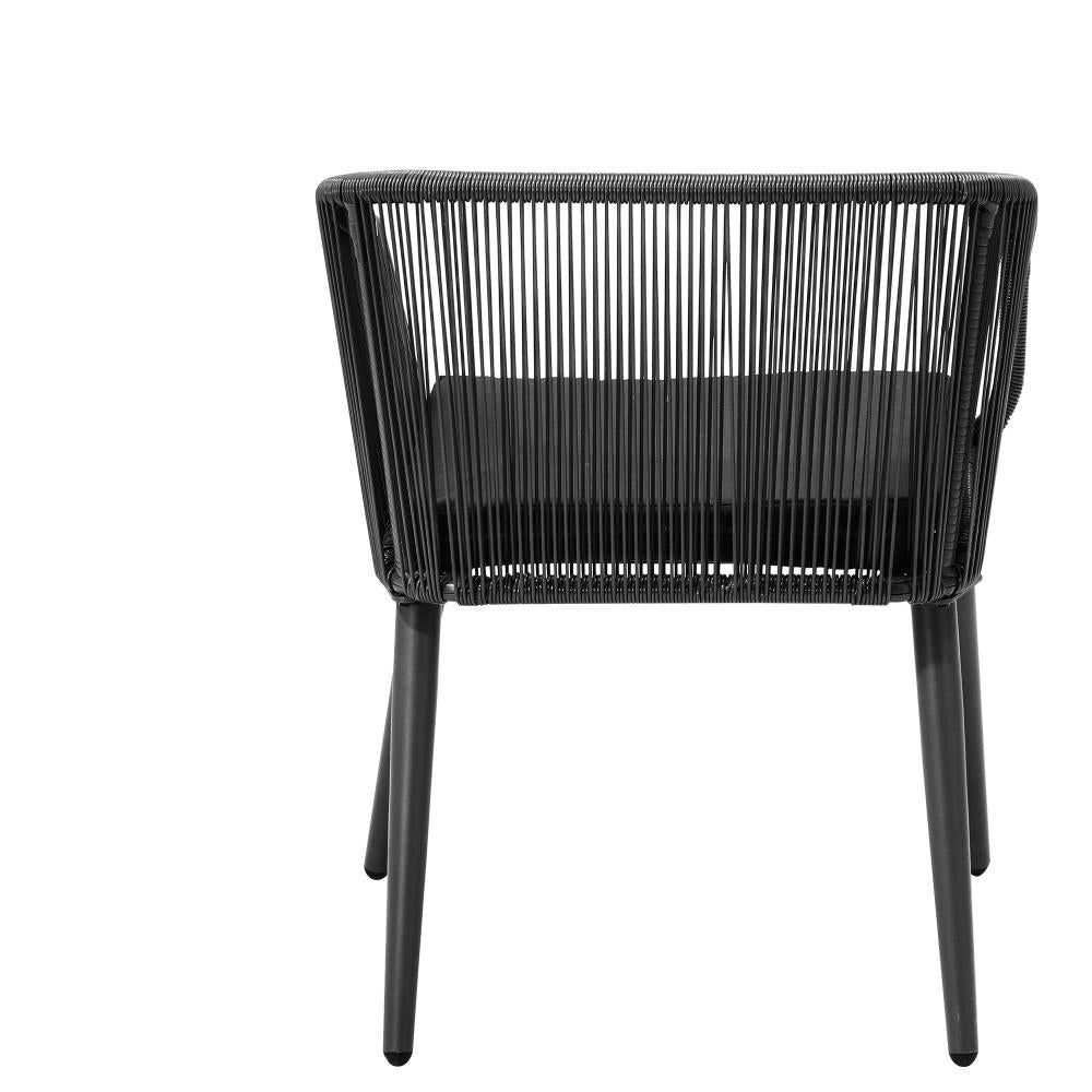 Outdoor Armchair X2 with Padded Seat Grey